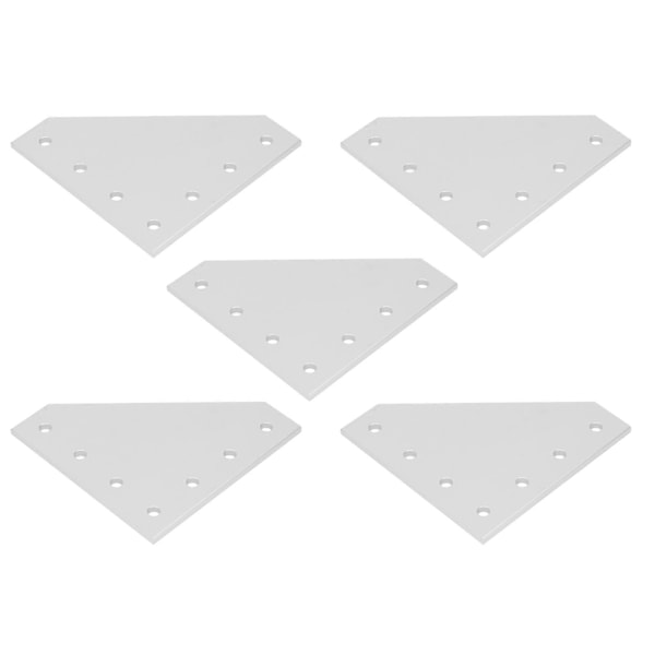 5 stk. skjøtestyrkeplate sølvhvit oksidasjon 7 hull aluminiumslegering sterk skjøtebrakettplate 4040L