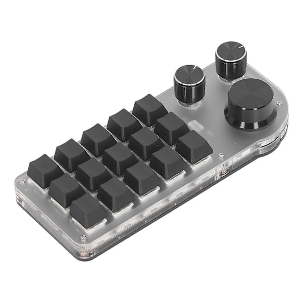 15 Tangenter 3 Rattar Programmerbar Knappsats Trådbunden USB Trådlös Bluetooth Blå Switch Mini Macro Mekaniskt Gaming Tangentbord YEMMA