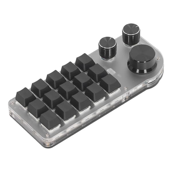 15 Taster 3 Knapper Programmerbart Tastatur Kablet USB Trådløs Bluetooth Blå Kontakt Mini Macro Mekanisk Gaming Tastatur YEMMA