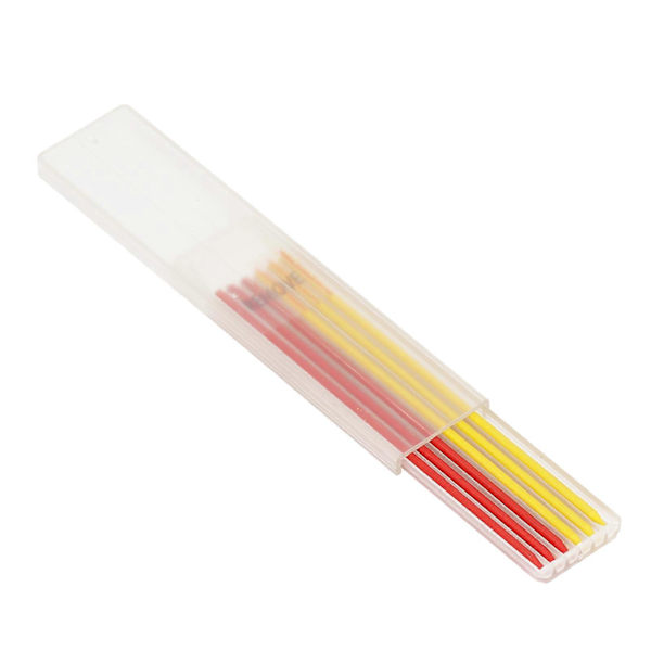 6 st Carpenter Pencil Refill 2.8mm HB Märkningsverktyg Set Kit för Träbearbetning Röd Gul Vax