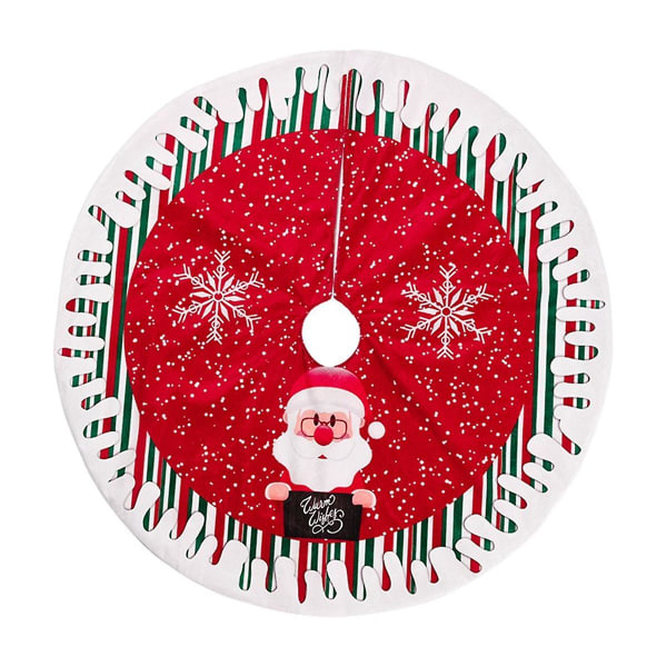 Juletræsnederdel Santa- Xmas Tree Base Wrap Holiday Tree Ornaments Gulvmåttefest til indendørs O