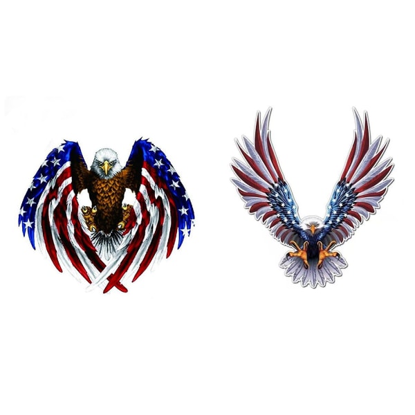 2 Pcs Decal Sticker For Car Motorcycle Eagle Flag Sticker Hood Decals-pet & Stickers