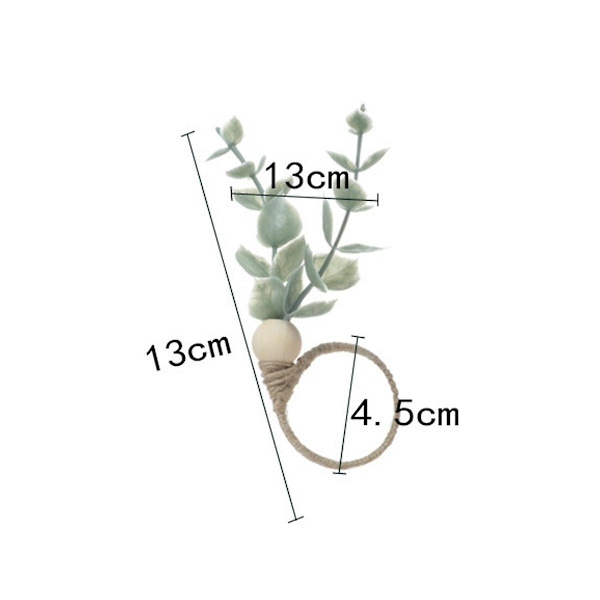 Servietringe 6 Rustikke Eukalyptus Træ Servietringe Boho Blad Træperle Landlig Servietring Holder