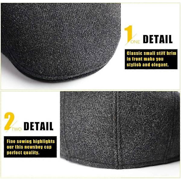Herr Flat Caps Basker Tweed Klassisk Tweed Keps Grey