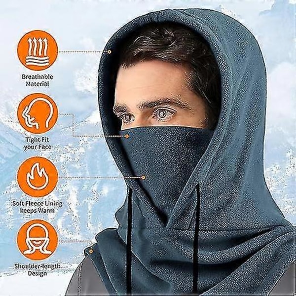 Balaclava Balaclava Hatt Skidmask Multifunktionell Fleece För Kallt Väder Utomhus Skidåkning Motorcykel Berg Camping Vandring Vinter, grå