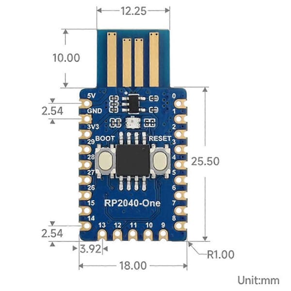 För 2 RP2350 One Mini Board Typ-A RP2350A RP2350-One
