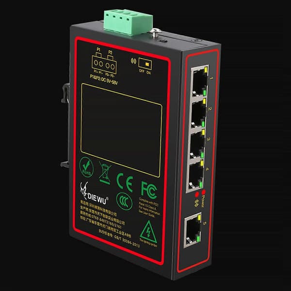 Netværk Switch 5 Porte, RJ45 Netværk Switch Splitter Vælger, Metal til Skal