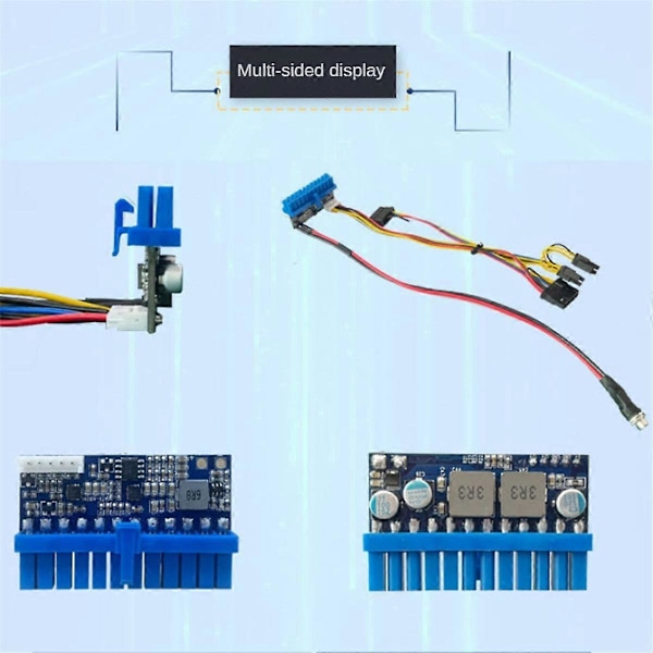 DC-ATX 160W Direkte Plugg Strømmodul Konverteringskort 12V 160W Høy Effekt PSU 24Pin MINI ITX DC til ATX PC Strømforsyning