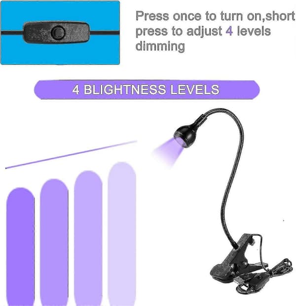 UV Ultraviolet LED Lampe USB 3W UV Lim Lampe Ultraviolet LED Lilla Lys USB