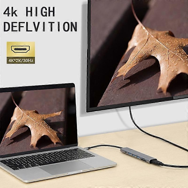 Sju-i-ett expansionsdocka typ-c till hdmi4k usb3.0 pd snabbladdning SD/TF sju-i-ett HUB-omvandlare