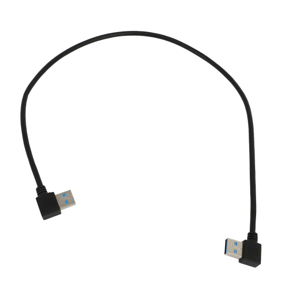 2x USB 3.0 Typ A hane 90 grader vänstervinklad till högervinklad förlängningskabel Rak anslutning 0.