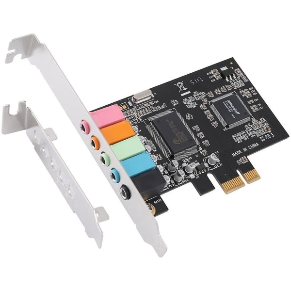 Pcie Sound Card 5.1, Pci Express Surround Card 3d stereolyd med høy lydytelse PC-lyd