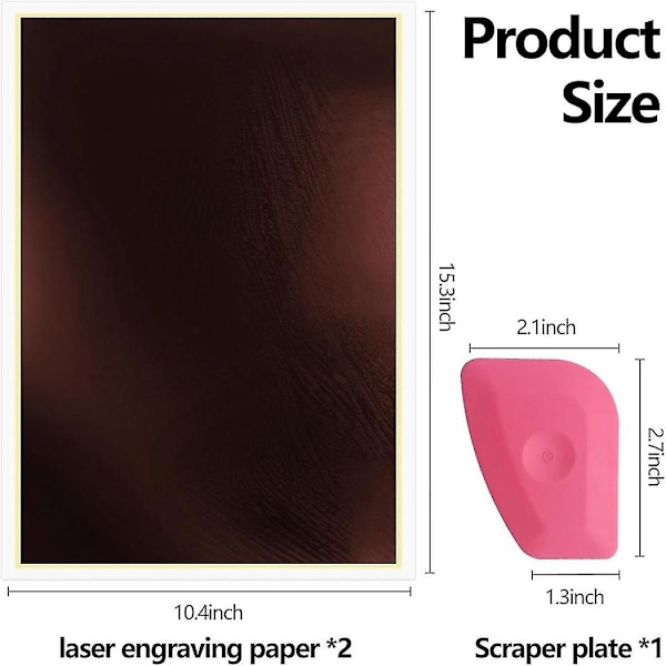 Lasergravering Markeringsfarvepapir, 38,9 cm X 26,4 cm Lasergraveringspapir til fiberlasermarkering og gravering E