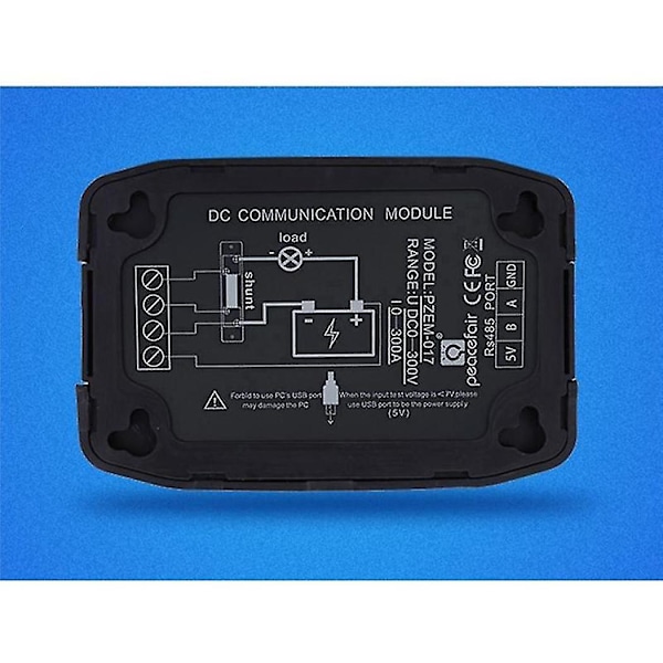 Pzem-017 Dc 0-300v Strømmåler 0-300v Rs485 Modbus Voltmeter Effekt Energimåler Wattmeter Med 50a Shu