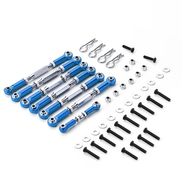 RCGOFOLLOW 7pcs Aluminum Alloy Wheelbase Steering Link Rod Set For