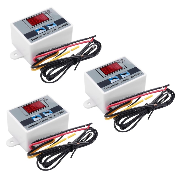 3 stk Xh-w3001 Digital LED Temperatur Controller Modul Digital Termostat Switch Elektronisk Termostat