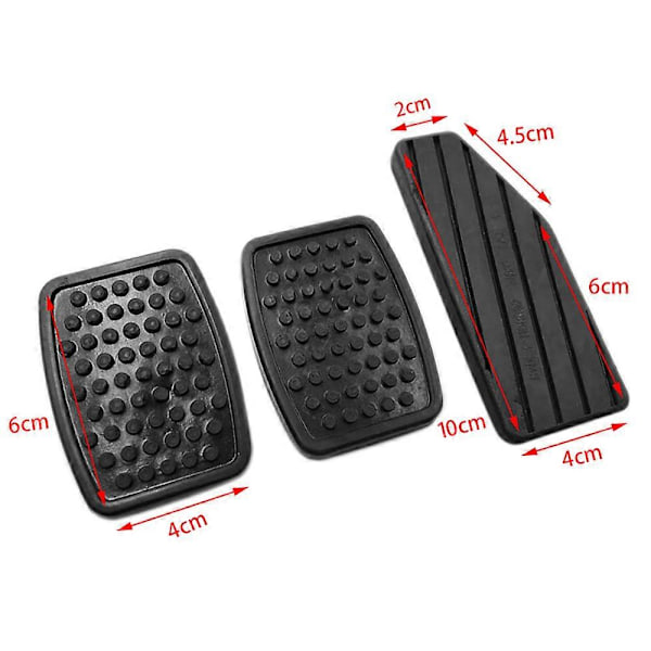 3 stk. Bil Accelerator Clutch Brems Pedal Gummi Pad Pedal Dæk Kit til Swift 49451-60B00
