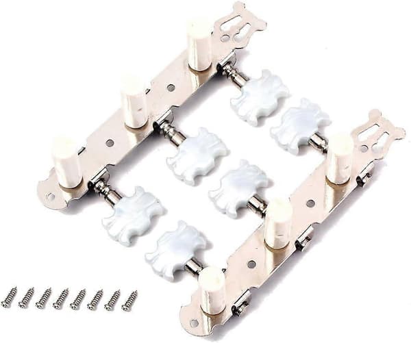 2 stk. Guitar Stemmemaskiner Stemmeknapper Stemmegreb Stemmere til Klassisk Guitar med Monteringsskruer, 3L 3R Krom