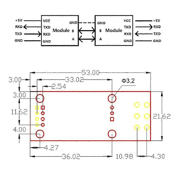 SCM TTL til RS485 Automatisk Flytkontrollmodul 485 Seriell UART Nivågjensidig Elektrisitetsomformer