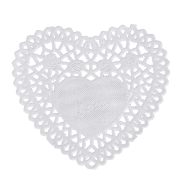 100x 4'' Cake Heart Formed Paper Paper i slutet av papper