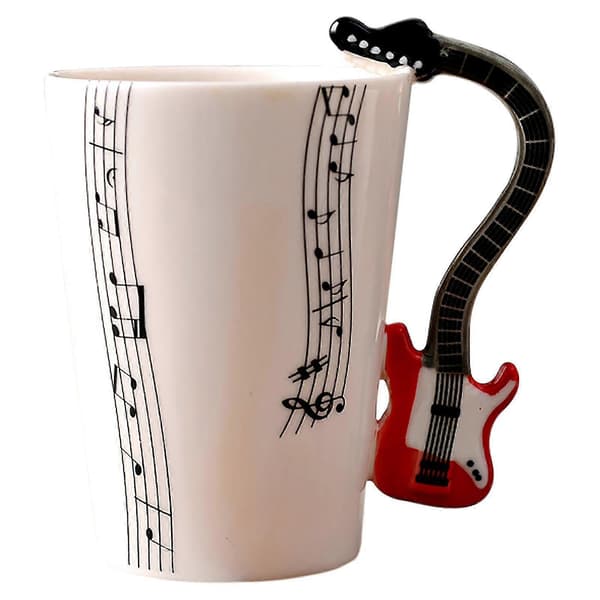 Musikerkrus - 10 kreativa designer Gitarr Mugg Elgitarr Hjärtslag