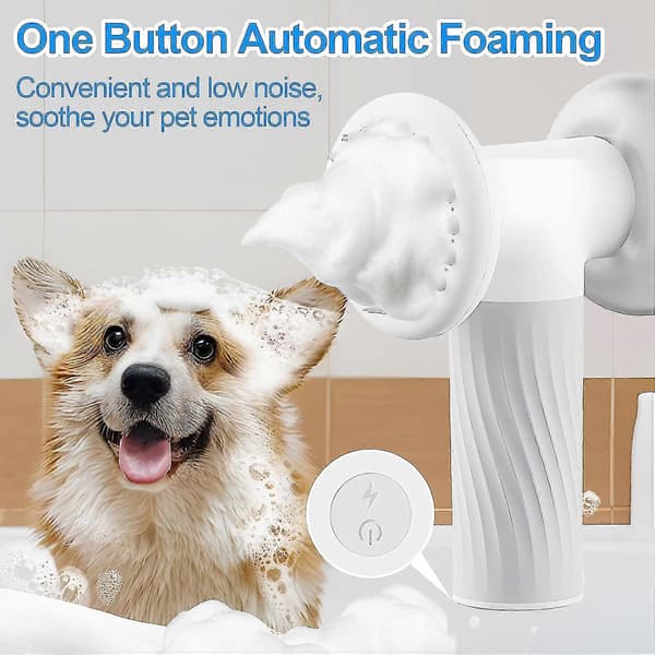 Hundebadebørste, Automatisk Skummende Hundeshampoo Børste, Silikone Hundebadebørste Med Sæbedispenser Til Hunde Katte