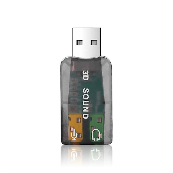 Ulkoinen USB-äänikorttisovitin Audio 5.1 Virtuaalinen 3D USB - 3,5 mm:n mikrofoni kaiutin kuulokeliitäntä kannettavan tietokoneen sovittimelle
