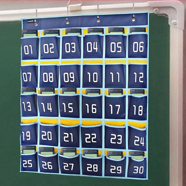 30 Nummererte lommer Kart Mobiltelefon Hengende Organizer Hengende Oppbevaringspose For Klasseromskalkulator