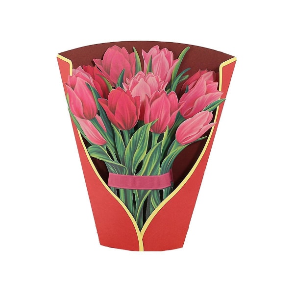Kukkakimppu ponnahduskortti äitienpäiväksi 3D kukkakimppukortit onnittelukortti B