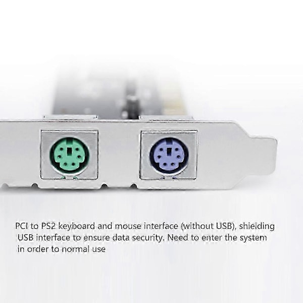 2-ports PS2 PS/2 PCI-kort med låg profilfäste PCI PS2-kort för PC utan USB
