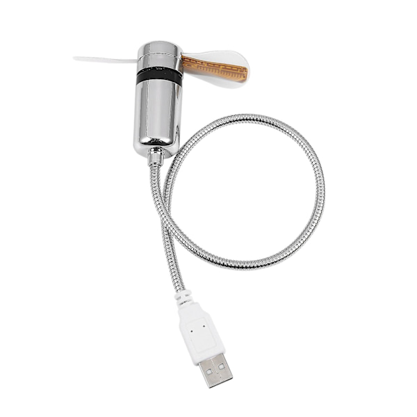 USB-blæsere Mini Tid og Temperaturvisning Kreativ Gave med LED-lys Cool Gadget til Laptop PC C