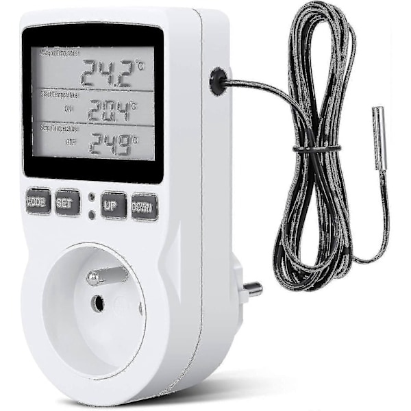 Ays Digital Temperaturregulator, Opvarmning Køling Termostat Stikkontakt LCD Temperaturregulator, 230v Til Drivhus Farm Temperaturstyring