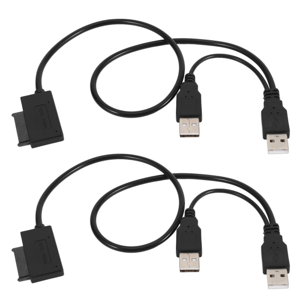2x Slim Sata-kabel Usb 2.0 til 7+6 ekstern strøm for bærbare Sata-adapterkonverteringsstøtte Vindu X