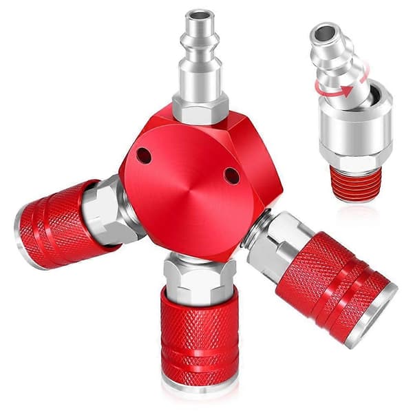 3-vejs Luftslange Splitter, Luftmanifold, Luftkompressor Splitter 1/4 NPT, med 1/4 tommer NPT Industri Type