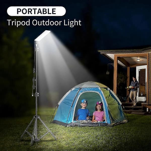 Multifunksjonell Bærbar LED Camping Lanterne Justerbart Tripod Stativ Stang Utendørs Arbeid BBQ USB Lys Kraftig Lys