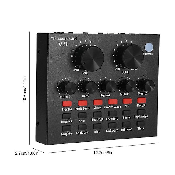 Eksternt USB-lydkort for PC, telefon, datamaskin, headset, mikrofon, nettsending, personlig underholdning, streamer, direktesendt lyd