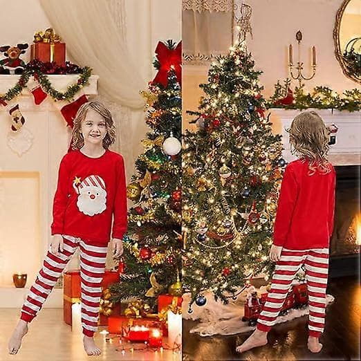 Julepyjamas til piger, små drenge, børns julepyjamas sæt, vinterpyjamas, børnetøj, 110 cm