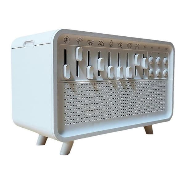 Vit Brus Maskin Diffuser Luft Aroma Diffuser Luftfuktare med 8 Vita Brus Justerbar Nattlampa