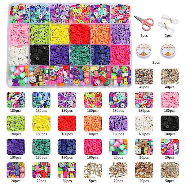 24 Fack Mjuk Lera Mjuka Keramiska Pärlor DIY Set Låda Handgjorda DIY Pärlset