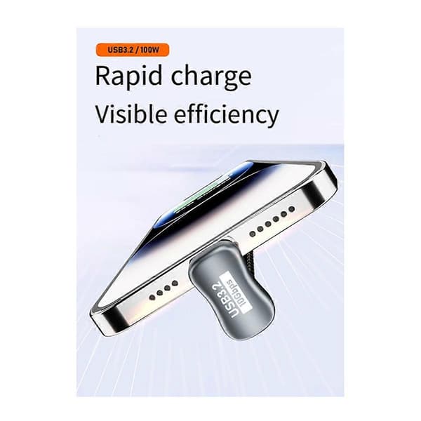 PD 100W USB C - Type C Kulma OTG Datakaapeli USB 3.2 Gen 2 10Gbps Datasynkronointi 5A Virransyöttö 4K60Hz, H