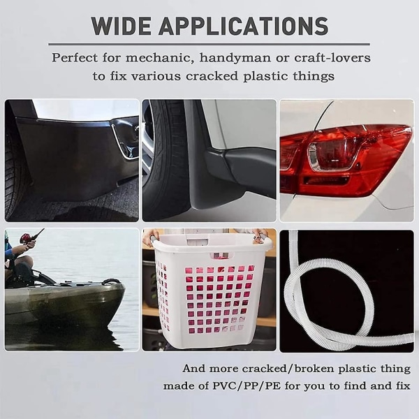 56 stk plastsvejsestænger- 7 typer svejseplast (pp Pu Abs Pe Tpo Pa Pc) Opvarmning 2-i-1 Plas