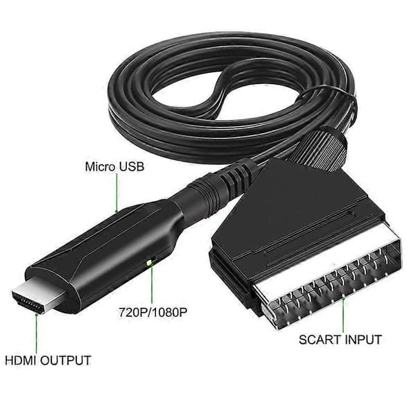 HDMI til Scart Konverter Audio Video Adapter for HDTV/DVD/Dekoder/PS3/PAL/NTSC Starlight