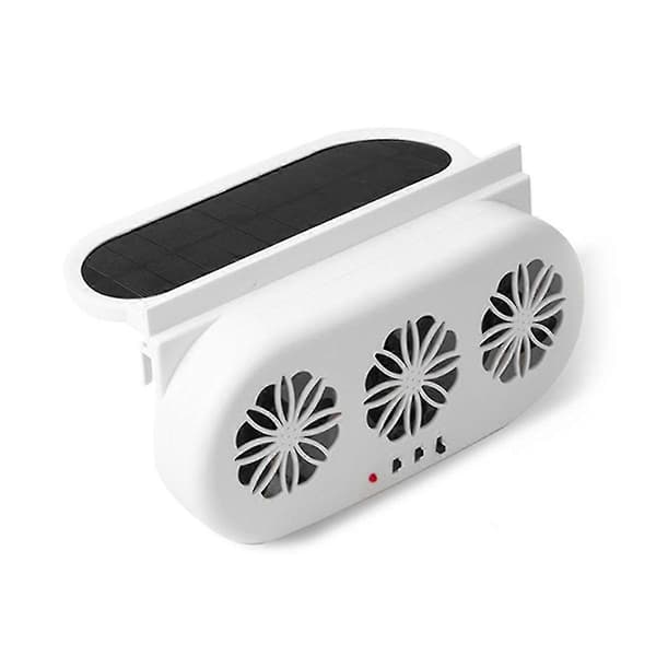 Bil Eksosvifte Solcelledrevet og USB-lading Vindusventilator 3 Vifter Foran Bak Interiør Radiator Kjølesystem B