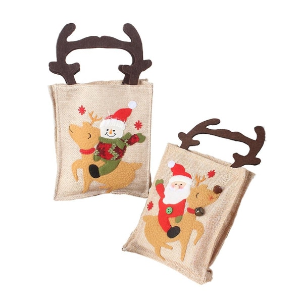 -mønster juleslikgaveposer Gaveemballagepose med -form håndtag,nytår,skoleklasseværelser og