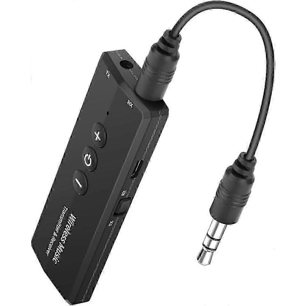 Bluetooth 5.0 Transmitter 3-i-1, Bærbar Trådløs Bluetooth Adapter, Genopladelig Bluetooth Transmitter til TV, Bluetooth Audio Receiver til Bilstereo