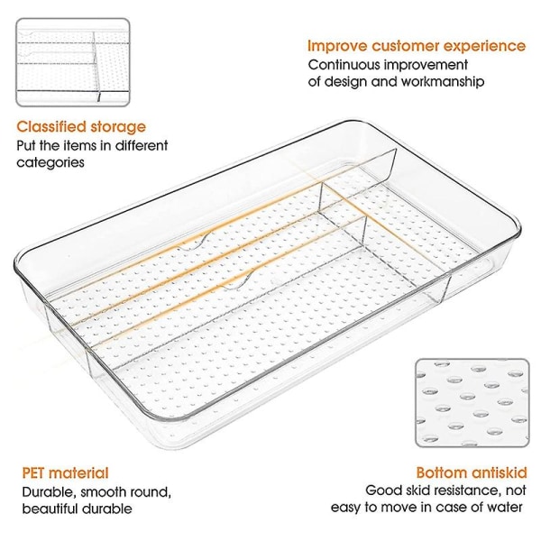 Bestikbakke med skridsikker skuffeopbevaring til opbevaring og organisering af køkkenredskaber