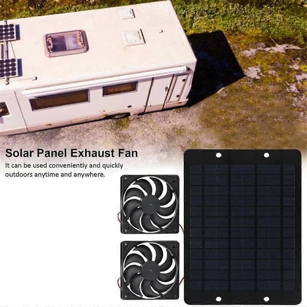 12V Solar Udluftningsventilator Solar Ventilator Solpaneldrevet Ventilator Solar Ventilator til Loftsrum Hundehus Hønsehus Drivhusventilator