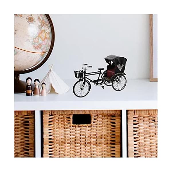 Docka Retro Motorcykel Modell Järn Dekorativ Cykel Klassisk Cykelskulptur Antik Fordonssamling