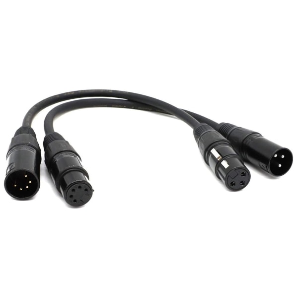 Xlr Male 3 Pin To Xlr Female 5 Pin & Xlr Female 3 Pin To Xlr Male 5 Pin Audio Cable, For Microphone