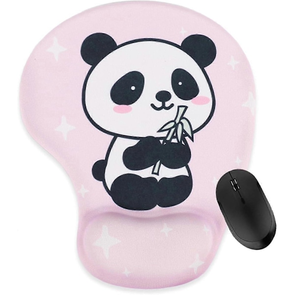 Panda Ergonomisk Musmatta med Handledsstöd, Handledsskyddad Personlig Bekväm Minnesskum Support, Halkfri PU Gummi Bas Musmatta Smärtlindring